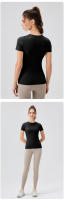 Camiseta Deportiva Para Mujer 2024 Técnica De Secado Rápido Top De Yoga Corto Manga Transpirable Y Cómodo Para Gimnasio Y Running - details 27