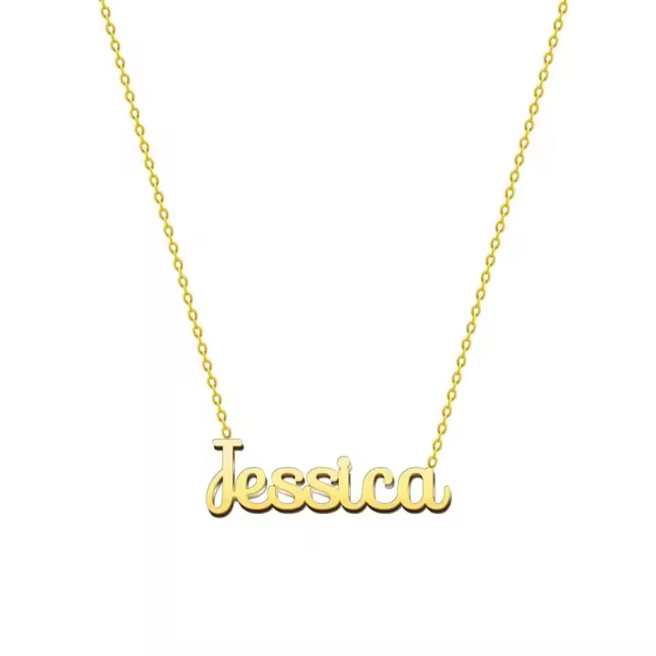 Collar Nombre Acero inoxidable Colgante Nombre  Dorado Regalos Personalizados para Mujer Cumpleaño Navidad Día de madre San valentín - 1