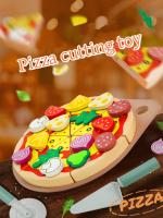 Juguete Educativo Montessori De Pizza Para Niños Set De Juego De Cocina Con Alimentos Simulados Madera Para Bebés De 3-6 Años - details 0