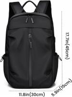 Mochila Negra Informal para Hombre de 14 Pulgadas with Carga USB - Impermeable y de Alta Calidad - Ideal para Viajes y Estudiantes - details 0