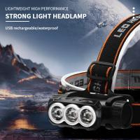 Lámpara Frontal LED Super Brillante Con Batería 18650 Integrada Recargable Tipo-C Para Camping Pesca Nocturna - details 0