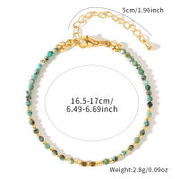 Pulsera Bohemia De Piedra Preciosa Semi-preciosa Y Hierro Con Cuentas Cuadradas De 2mm Y Cobre Estilo Diario Para Juntar Joyería Bonita - details 4