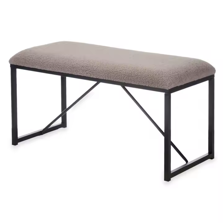 Banco Marrón Metal Tela 81 x 42 x 38 cm - 1
