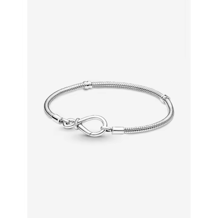 Pandora - Pulsera Pandora Moments with Cadena de serpiente y nude infinity-Plata de Lei - 1