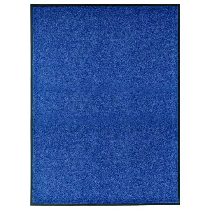 vidaXL Felpudo lavable azul 90x120 cm - 1
