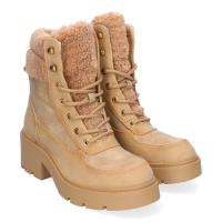 PuntoSalao Botines tacón bajo estilo leñador con borreguillo para mujer color kaki 2421 - Unos Botines de Tacón para Mujer Comodos y Elegantes Forrados de Borreguillo Adornos Metálicos Puntera Redonda y Cierre de Cordones para un ajuste cómodo y seguro. - details 0