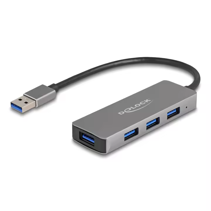 DeLOCK 63171 hub de interfaz USB 3.2 Gen 1 (3.1 Gen 1) Type-A 5000 Mbit/s Gris - 1