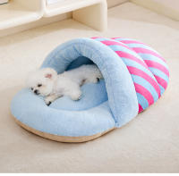 Cama De Gato Confortable De Peluche Cálida Todas Las Estaciones Tunnel Semi-Abierto Bag De Sueño Domo Para Perro/Cat House - details 11