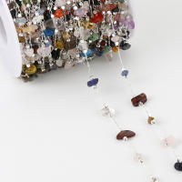 Cadena De Cristal Irregular De 1 Metro Con Piedras De Vidrio Para Joyería Encadenamiento Metálico De Cobre Para Creaciones Artísticas - details 13