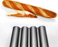 Horno Nonstick Para Panadería Molde De Baguette Ondulado Placa De Hornear De Acero Inoxidable Con 2/3/4 Ranuras Herramienta De Pastelería - details 11