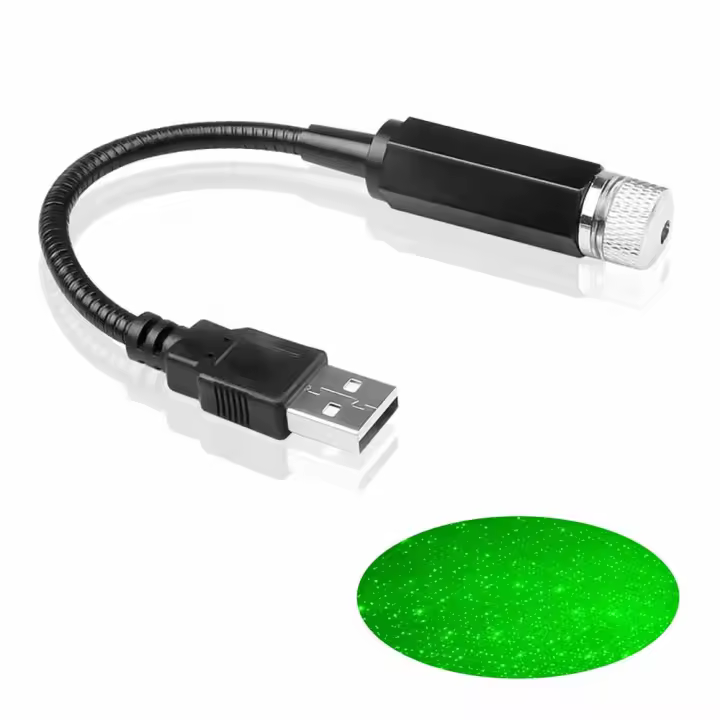 Proyector De Estrellas Galácticas USB Iluminación Nocturna LED Para Techo Habitación Coche Decoración Fácil De Instalar Y Operar - 1