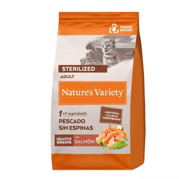 Nature's Variety Healthy Grains Adult Sterilised con Salmón Pienso para Gatos - 1