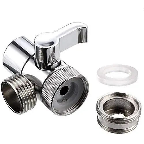 Válvula de grifo de fregadero de cocina y baño con aire acondicionado y adaptador ROSCADO MACHO para conexión de manguera de 1/2 "para desplazamiento de agua - 1