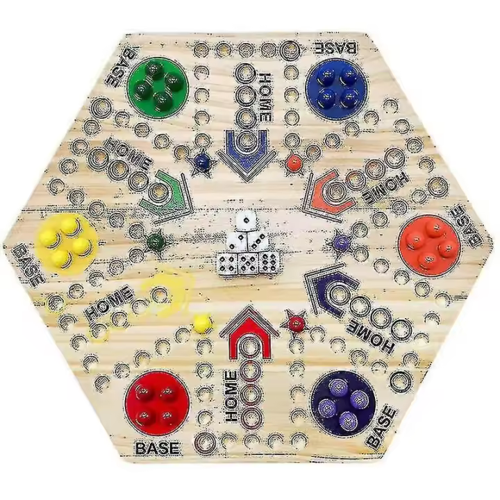 Board Game Ludo 4 Person 6 Person Track Board Party Game Wooden Game - 1