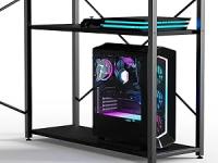 Escritorio de Esquina Ordenador - 100x70 cm Mesa en Forma L, Estantes de Almacenamiento, Esquina Reversible, Gaming Escritorio Mesa Gamer Desk para Estudio Trabajo Oficina Dormitorio Hogar - details 3