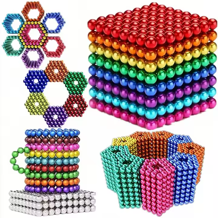 Conjunto de 1000 bolas magntic de 3mm para el alivio de estrés Manger 10 colores (Manges de colores 1000 picos) - 1