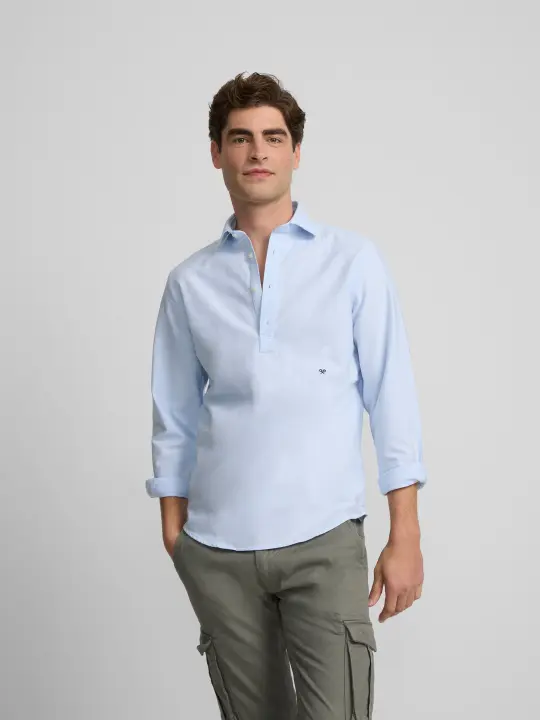 Silbon - Polera sport oxford celeste - 1