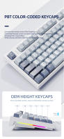 Teclado Mecánico Inalámbrico AttackShark K86 Con Pantalla Inteligente Color Metal, Con Botones De Metal, Driver Nube, Hot-swap, Multifuncional, Bluetooth - details 6