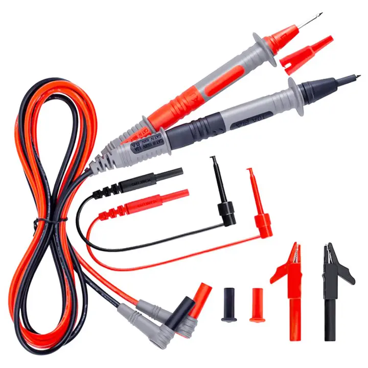Kit De Cables De Prueba Para Multímetro KAIWEETS KET01, 8 Piezas De Cables De Prueba Con Clips De Cocodrilo, Sonda De Aguja, Mini-Ganchos, CAT III 100, Nivel De Seguridad Y Pesado, Compatibilidad Universal, Material De Alta Calidad - 1