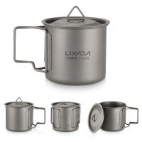 Lixada Taza De Agua Ultraligera De Titanio Con Manija Plegable Para Exteriores 300/350/550/650ml/750ml Ideal Para Picnics Y Uso En La Mesa - details 2