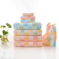 Toalla de gasa, toalla de algodón, doble capa, fina, jacquard, toalla facial, algodón puro, rejilla absorbente de agua, verano - details 5