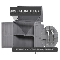 Armaria de Jardín Armario para equipamiento de Abeta weatherproof, puertas doobles, 2 compartimientos, Caja de almacenamiento exterior, Armario para herramientas, Caseta de Jardín, gris oscuro, 74x43x88 cm - details 3