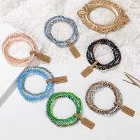 Pulsera de moda para Mujer Juego de 4 pulseras de Cristal Chapado en color para Mujer Juego de GIFT De Fashion Vintage para Novias Joyería de mano Gift para Mujer 19cm - details 1