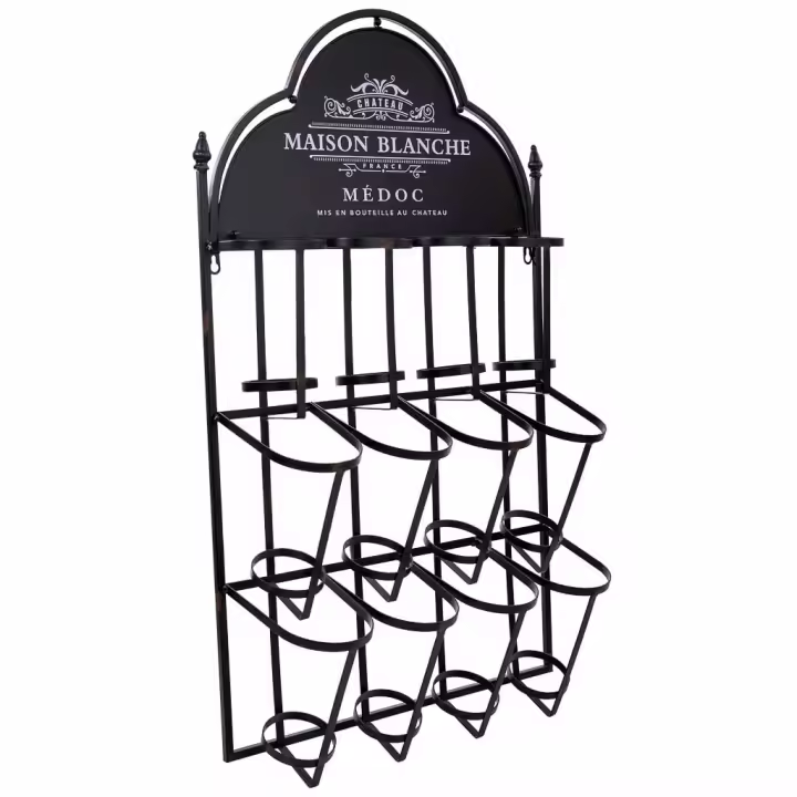 Botellero de pared de metal para 8 botellas 53x17x90h cm - 1