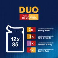 FELIX - Duo Gelatina (24x85 gr) - Comida Húmeda Festín de Sabores (Buey y Aves, Pollo y Riñón, Cordero y Buey, Pavo e Hígado) (2 Cajas de 12x85 gr) - details 0