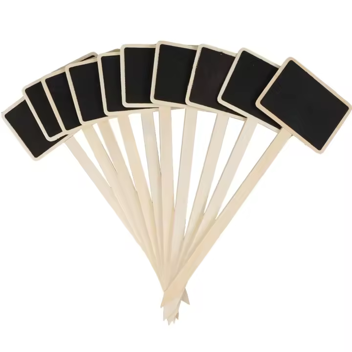 Paquete de 20 Etiquetas para Plantas-24 × 7 cm - Etiquetas rectangulares de Madera para plantas de exterior - Etiquetas para plantas en macheta, Hierbas, Flores verdes - 1