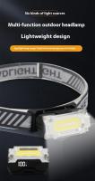 Linterna Frontal LED COB Multifuncional Portátil Con Indicador De Energía Recargable Para Camping Al Aire Libre Luz De Trabajo - details 0