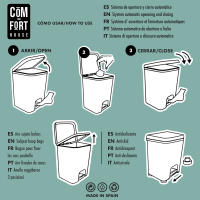 COM-FORT HOUSE  Cubo de Basura con Pedal  Capacidad de 37 Litros  Cubo Reciclaje  Color Azul  Limpieza Fácil - details 0