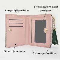 Cartera con cremallera para mujer, bolso pequeño con botón de metal a presión, cartera de cuero para mujer con monedero, carteras plegables multifunción para mujer, cartera con tarjetero-Black Friday-regalo de Navidad - details 5
