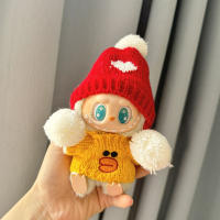 Muñeca De Peluche Miniatura Labubu I Y II 17cm Ropa De Muñeca Coreana Kpop Exo Accesorios DIY Vestido Rosa Regalo Estilo Nuevo - details 3