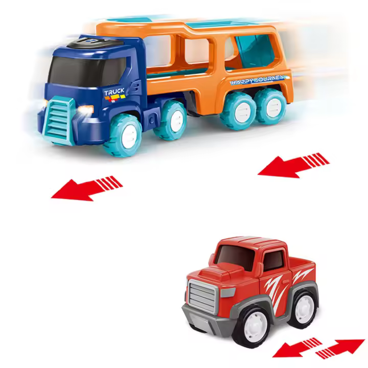 Coche De Juguetes Educativos Con Luz Y Sonido Gran Doble Enchufe Simulación Camión De Carga Para Niños Aged 4-12 - 1