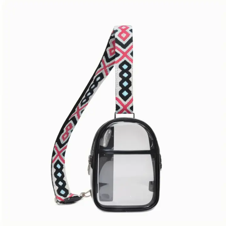 Nueva mochila transparente de PVC con diseño de flor de pezuña para mujer, mochila individual para mujer, bolso de pecho transparente resistente, bolsa de almacenamiento - 1