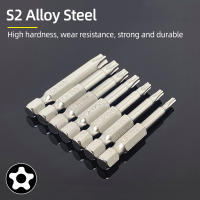 Juego De Puntas De Destornillador Pentáculo Estrella 1/4 Hex Shank Cinco Puntos Torx S2 Acero Magnético T10-T40 50mm Para Herramientas Eléctricas - details 5