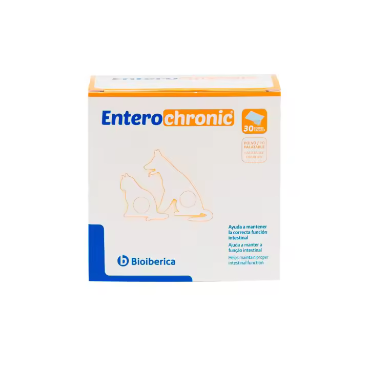 Entero chronic 30 sobres antidiarreico en polvo para perros y gatos BIOIBERICA - 1