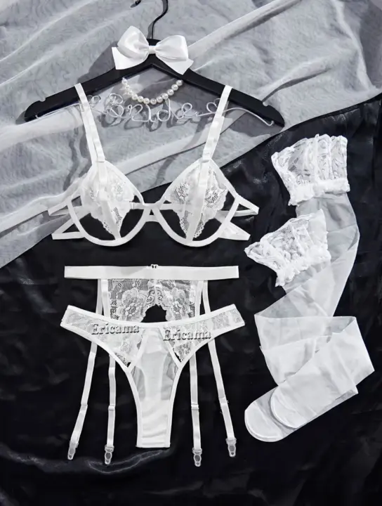 Lencería Sexy Para Mujer En Encaje Transparente Conjunto De Sujetador Y Bragas Push up Briefs Lencería Erótica Conjunto De Bragas Y Sujetador - 1