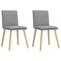 vidaXL Sillas de comedor 2 unidades tela en color Marrón oscuro/Azul vaquero/Gris claro y más | cómodas modernas ergonómicas para comedor cocina salón hogar - details 2