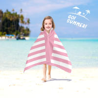 Toalla De Playa Para Niñas Con Gorro Y Estampado De Gato Rosa Y Blanca Sobredimensionada Toalla De Piscina Para Niños 100% Poliéster Absorción Rápida Máquina Lavable Rectangular 240gsm - details 8