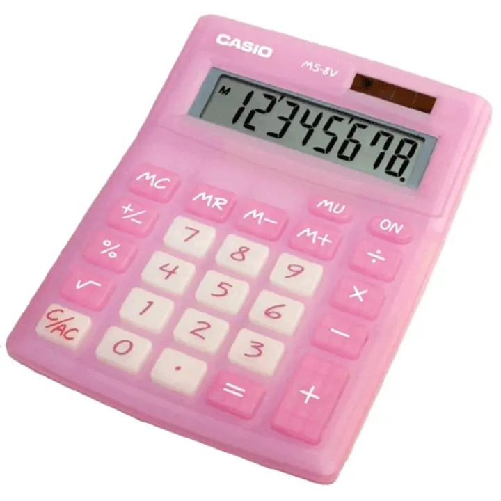 10 Calculadoras Casio Ms-8v-pk Solar-pilas Big Display 8 Dig. - 1