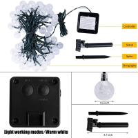 Luces De Cadena Solar LED Para Exteriores 60 Leds Impermeables Con 8 Modos Luces De Globos De Cristal Para Jardín Decoración De Árbol Fiesta Patio - details 0