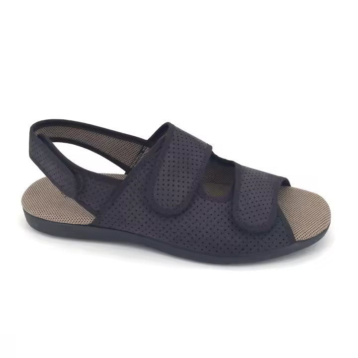 Sandalia Garzón para hombre color gris, mod.6701.199, Sandalias ajustables con cinta textil adhesiva cómodas y antideslizantes - 1
