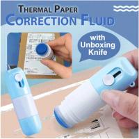 Líquido de corrección de papel térmico con cuchillo para desempaquetar-Información portátil Líquido de corrección de protección contra fugas para etiquetas de paquetes, facturas (3 piezas) - details 0