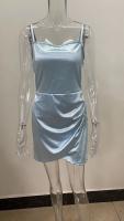 Vestido Corto De Color Sólido Con Encaje Y Tirantes Para Mujer Estilo Europeo Y Americano Verano 2024 Cierre Por Encima Polyester Slim Fit - details 7