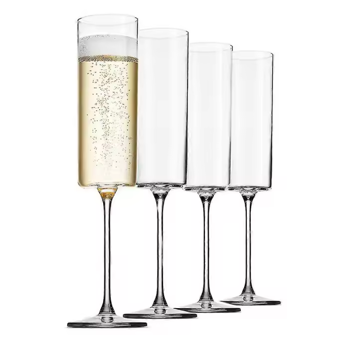 Copa Champagne 4 Pack 6 onzas Champagne Glasses 4PC Set, Premium Square Edge Copa de vino de Vidrio soplada El mejor TY - 1