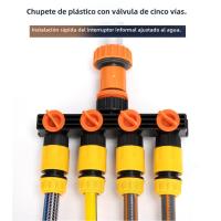 Conector De Riego Para Jardín 4 Caminos Divertor De Grifo Con Válvula Distribuidor De Agua Para Grifo De Exterior Riega - details 21