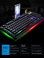 Teclado Mecánico G700 Impermeable Con Soporte Para Móvil Juego Sensación De Metal Luz Personalidad Negocios 104 Teclas USB - details 9