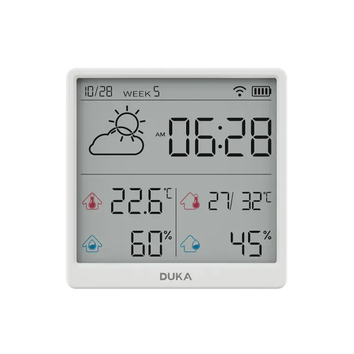 DUKA TH3 Sensor De Temperatura Y Humedad Electrónico Wifi Estación Meteorológica Inteligente Con Termómetro Y Higrómetro Para El Hogar - 1
